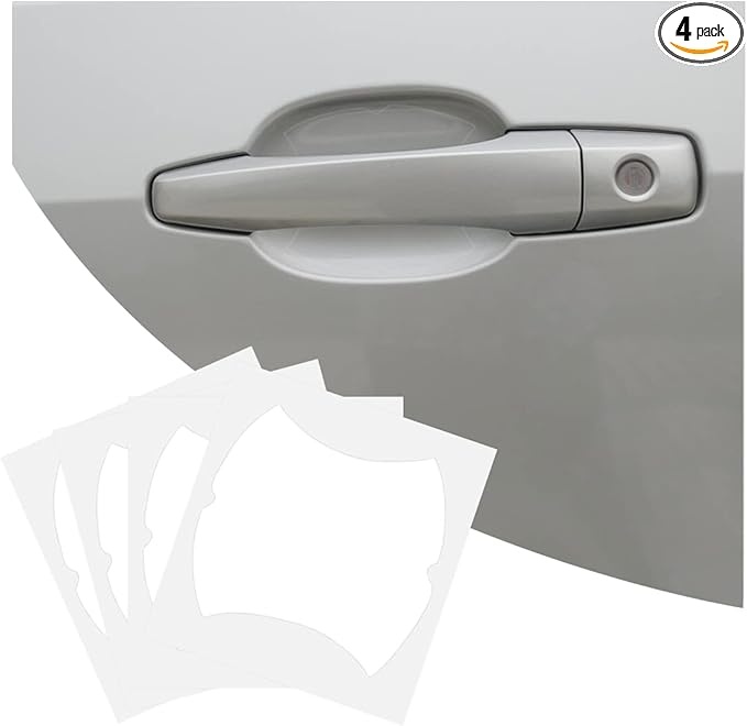 4PCS Car Handle Cup Stickers, Carbon Fiber Scratch Auto Door Protective Film, Non-Marking Car Bowl Protector, Universal Paint Cover Guard for Most Cars, SUV, Van (Transparent)