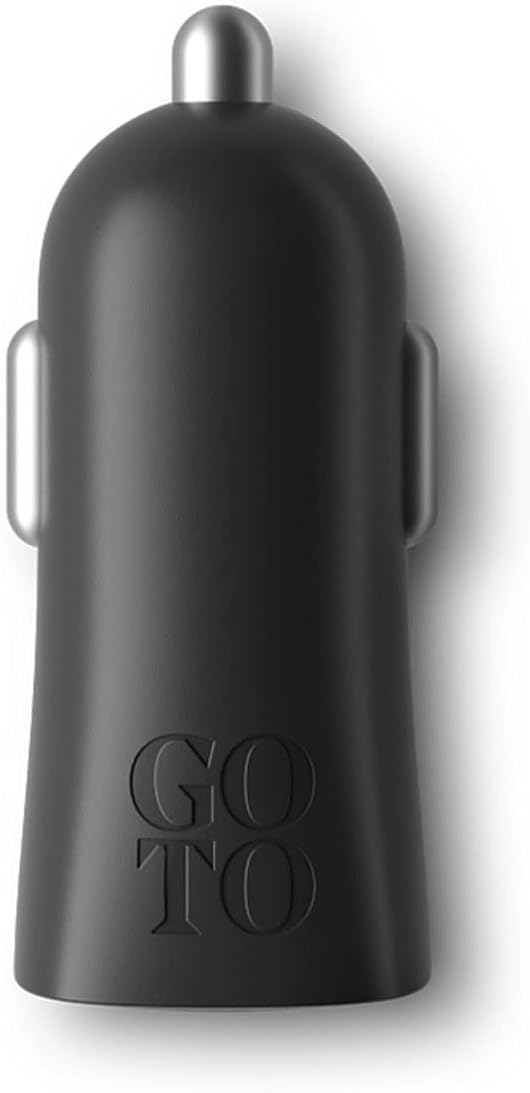 GoTo USB-C Car Charger, 20W USB C Port Fast USB A for iPhone 13 12 11 Pro max XR Xs SE iPad, Galaxy S21 S20 S10 Plus Ultra Note 20, Pixel 6 5 4, USB C Devices, Black