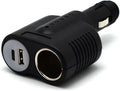 Cliff Top Cigarette Lighter Adapter for Cars, 12V Car Charger Splitter with USB C PD, Car Cigarette Lighter Splitter Plug, Double 12V Car Adapter with Socket for GPS Dash Cam Phone