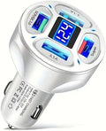 66W 4 Ports: Two USB 3.1A and One QC 3.0 Fast Car Charging, One Super Port Voltage Monitor, LED Display Adapter. Compatible with Tablets, iPhone Series, Samsung Galaxy, Google Pixel(White)