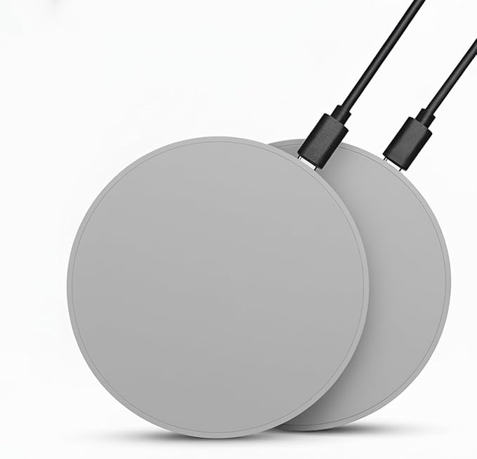 2Pcs Wireless Charger,15W Max Wireless Charging Pad Compatible with iPhone16/16Plus/16Pro /iPhone15/15Pro/15Plus/iPhone14/iPhone13/12/11/X/XR/XS/SE/8,Samsung Galaxy S25/S24/S23/S22/S21/S20/S10 (Grey)