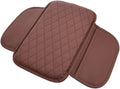 Car Center Console Cover for Jeep Compass 2006–2025 2026 MK/MP, Waterproof Anti-Scratch Leather Armrest Pad, Console Cushion with Side Storage Pocket, Soft Padding Auto Armrest Mat,E-Brown
