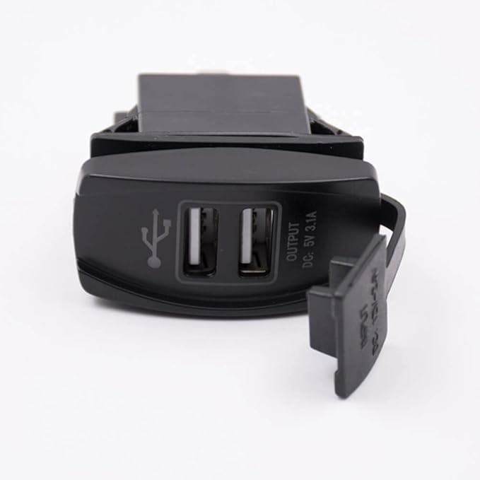 5V 3.1A Dual USB Car Charger Multi Port Socket with Dust Cover Waterproof USB Port USB Charger Socket for Marine Truck Motorcycle Car etc