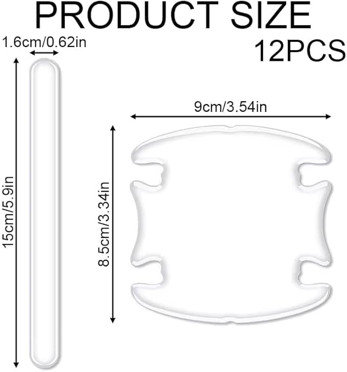 Car Door Handle Protector,12PCS Rearview Mirrors Anti-Scratches Guard Scratch Sticker, Universal Waterproof Protection Film for Most Car (Transparent)