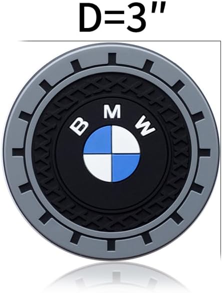 Silicone 2PCS Car Cup Mat Holder Coasters Compatible with BMW X1 X3 X7 X5 X6 1 3 5 6 Series Z4 7 M Series, Non-Slip Car Coasters for Cup Holder Interior