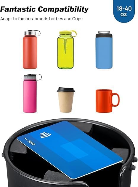 JoyTutus 2 Pack Cup Holder Tray for Car, Car Cup Holder Expander with 360°Rotation Tray, Large Cup Drink Holder Fit for Yeti/Hydro Flask, Detachable Food Tray Table, Road Trip Essentials