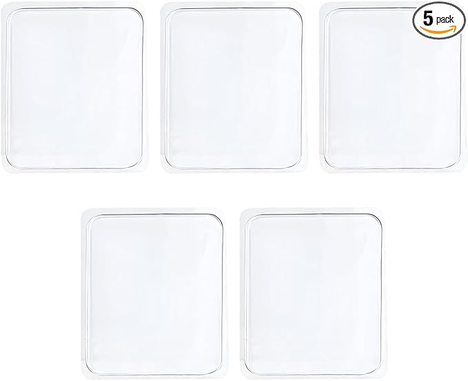 Sticky Gel Pads, Double Sided Adhesive Pads, Removable Traceless Gripping Pad, Washable Reusable Transparent Anti Slip Pad for Car Dashboard Office Home DIY Craft (5PCS)