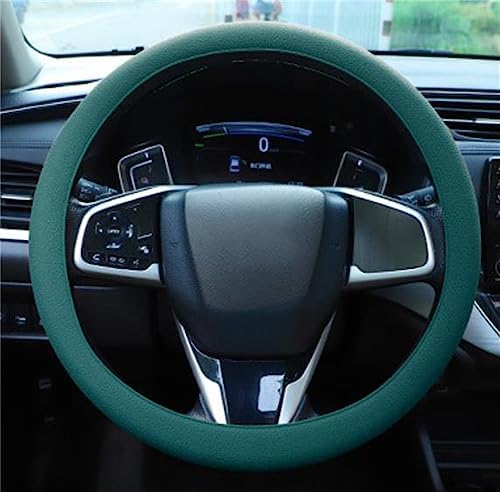 Cool Anti-Slip Silicone Steering Wheel Protector - Universal Car Steering Wheel Protective Cover - Summer Easy to Clean Silicone Car Steering Wheel Cover (Dark Green)