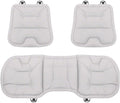 Bzxpk Skin-Friendly & Dirt-Repellent Leather Car Seat Cushion, Non-Slip PU Leather Seat Cover for Car, Office Chair & Travel, Breathable Comfort Cushion (White, Three-Piece Set)