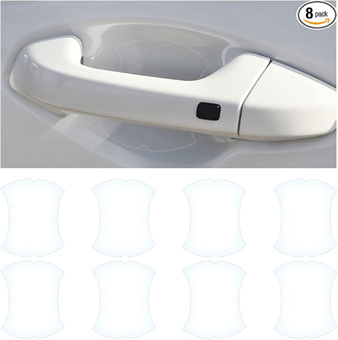 Carbon Fiber Car Door Protector - 8PCS Anti-Scratch Film, Non-Marking, Self-Adhesive for All Cars (Clear)