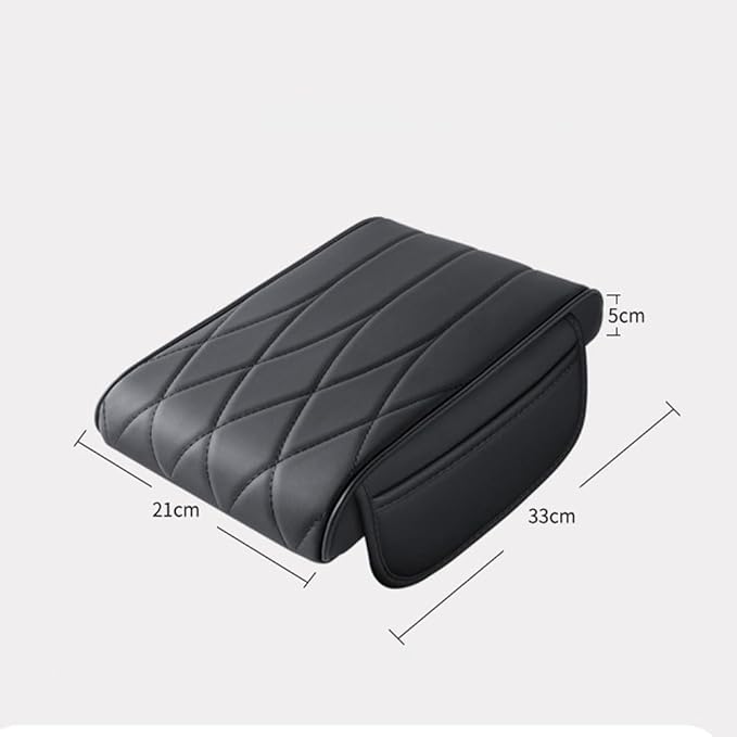 Car Center Console Cover for Ford Bronco Badlands/Sasquatch 2021-2025, Leather Armrest Pad Comfortable Waterproof Arm Rest Box Cushion Protector with Storage Bag,Normal-F/White