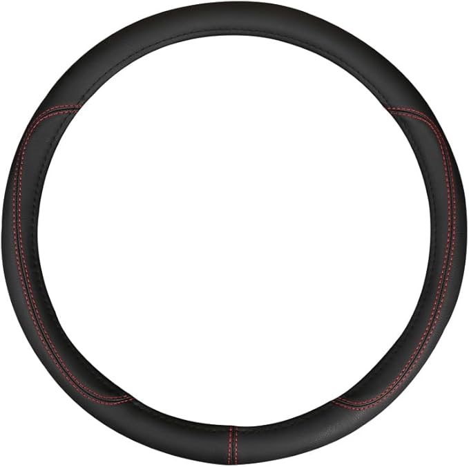Product Truck Steering Wheel Cover PU Leather Anti Slip Anti Rub Four Season Universal 16 17 18 19inch (Black, 19inch)