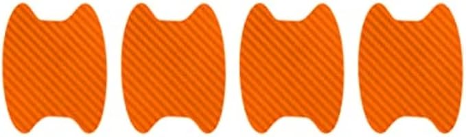 4PCS Car Door Handle Protector Sticker, Universal Carbon Fiber Anti-Scratches Auto Protective Film, Car Door Side Paint Cover Guard Stickers Fit for Most Car Handles （Orange/4PCS）