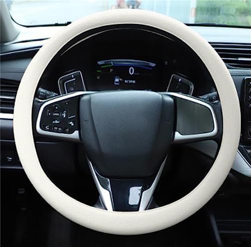 Cool Anti-Slip Silicone Steering Wheel Protector - Universal Car Steering Wheel Protective Cover - Summer Easy to Clean Silicone Car Steering Wheel Cover (Beige)