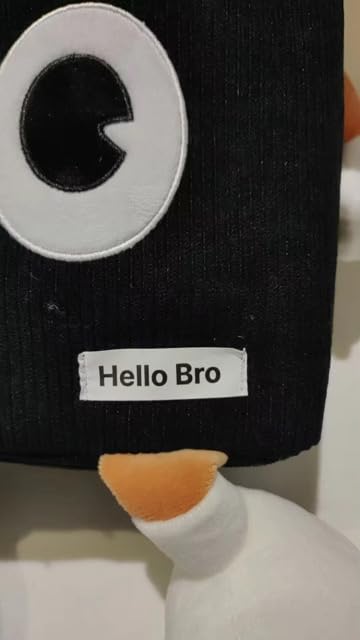 Hello Bro 2-in-1 Car Trash Can and Car Tissue Holder - Adorable Plush Design Car Trash Bin with Side Slot for Tissues, Easy Installation with Strap - Hanging Back Seat Car Organizer (Black)