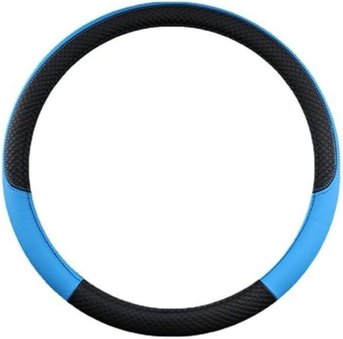 Car Van Semi Truck Trailer Bus Leather Steering Wheel Cover 15" 16" 17" 18" 19" Maximum Grip (Blue,45cm/17.7in)