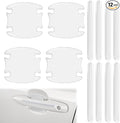 Car Door Handle Protector,12PCS Rearview Mirrors Anti-Scratches Guard Scratch Sticker, Universal Waterproof Protection Film for Most Car (Transparent)