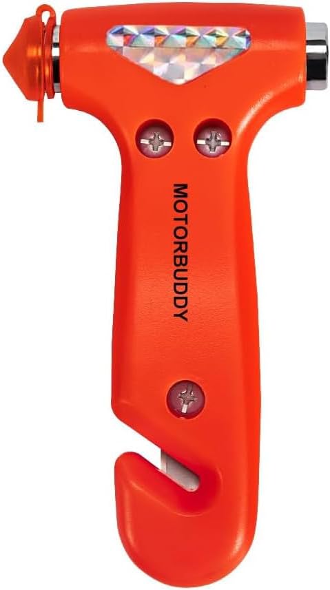 MOTORBUDDY Seatbelt Cutter and Window Breaker for Cars,Glass Breaker,Auto Escape Safety Hammer Tool Under Water,Emergency Car Safety Accessories,Truck，Vehicle