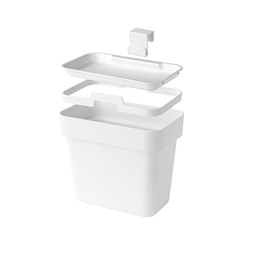0.8 Gallon Hanging Small Trash Can with Lid for Cupboard/Bathroom/Bedroom/Office/Camping,7.7 x 4.75 x 6.7 inches, White