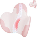 Lumbar Support Pillow for Office Chair, Car Back Support with Memory Foam, Support for Lower Back Pain Relief Lumbar Pillows, Ergonomic Back Cushion for Desk Chair, Sofa, Bed, Car Seat (Pink/White)