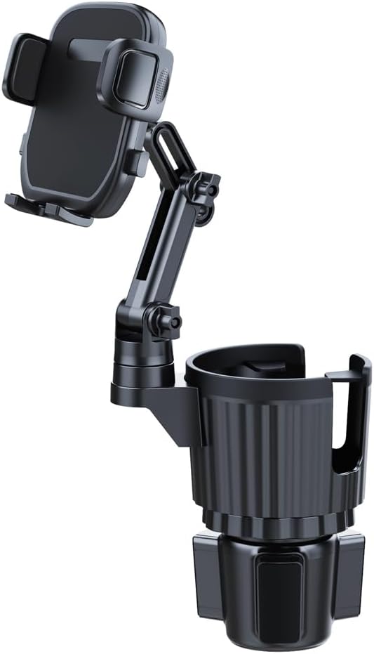 Elecphbo Cup Holder Phone Mount for Car, 2 in 1 Cell P Car Mount 360 Rotation Cup Holder Expander for Stanley 10-40oz Drink Bottles, Mugs and Phone Compatible with iPhone Samsung