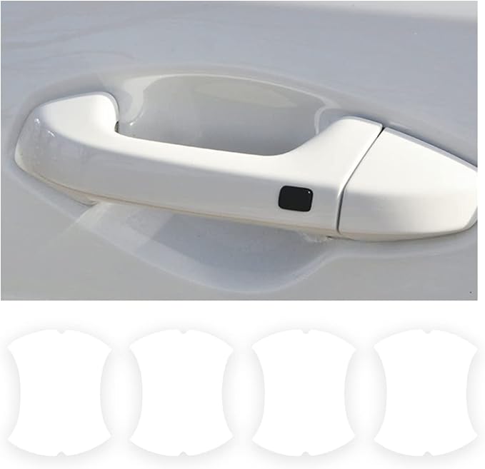 4PCS Carbon Fiber Car Door Handle Protectors, Universal Anti-Scratch Guard Stickers Fit Most Cars