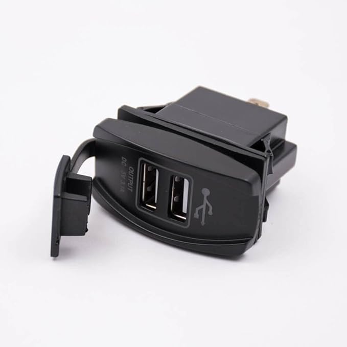 5V 3.1A Dual USB Car Charger Multi Port Socket with Dust Cover Waterproof USB Port USB Charger Socket for Marine Truck Motorcycle Car etc