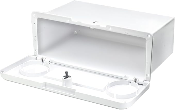Pactrade Marine Boat Pontoon Yacht Storage Compartment Durable Standard Lightweight Lockable ABS Locking Plastic Glove Box White Spacious with Keys