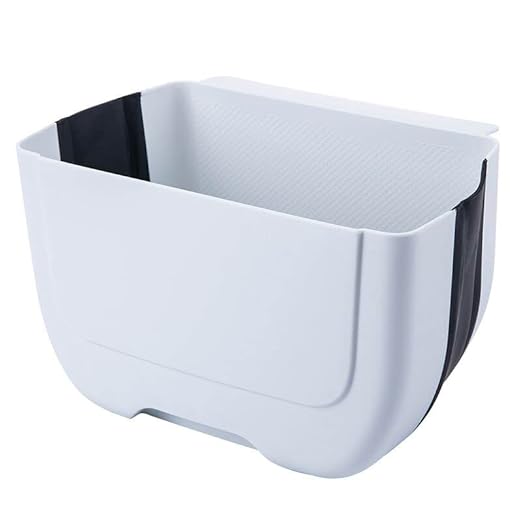 Hanging Folding Mini Trash Can for Kitchen Cabinet Door, Small Collapsible Garbage Bin Under Sink,Wall Mounted Folding Waste Bin- Mini Garbage Container for Cabinet/Bedroom/Bathroom (3L) (Black)