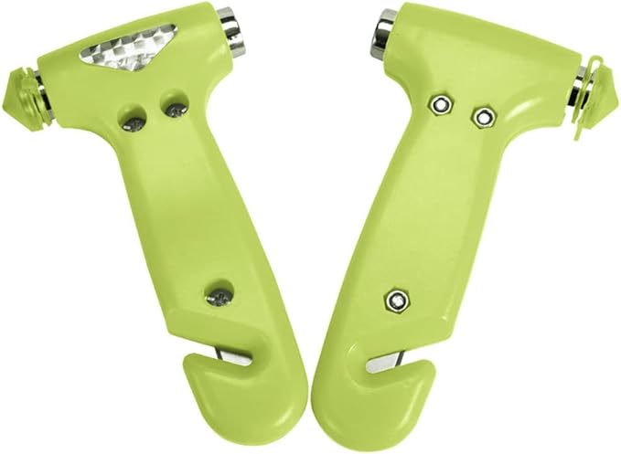 MOTORBUDDY 2-Pack Car Safety Hammer, Auto Emergency Escape Hammer with Window Breaker and Seat Belt Cutter, Emergency Escape Tool for Car Accidents, Glow in The Dark