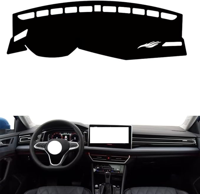 leather dashboard cover Compatible with VW Sagitar 2023，dash cover（black）