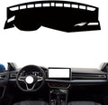 leather dashboard cover Compatible with VW Sagitar 2023，dash cover（black）