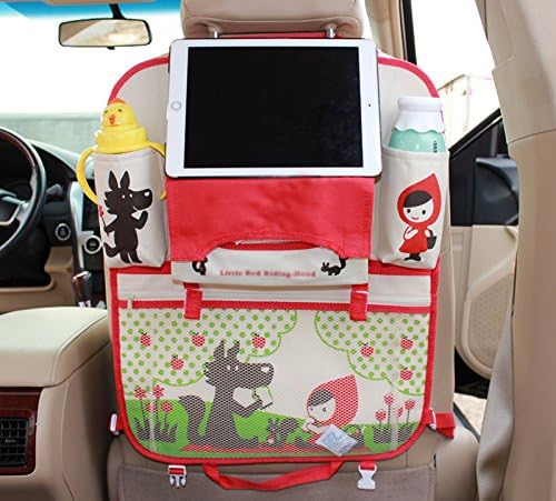 Cute Cartoon Car Backseat Organizer Car Back Seat Storage Bag For Kids with Tablet Holder