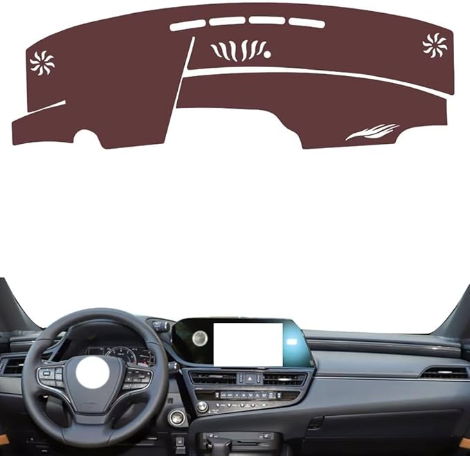 Leather Dashboard Cover Compatible with New LEX ES 2021-2025,Dash Board Cover mat Anti-Slip Sun-Proof and dust-Proof(Brown)