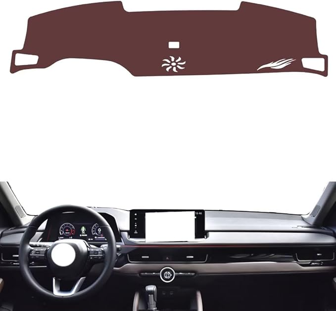 Leather Dashboard Cover Compatible with Honda Inspire (NO HUD 2023,Dash Board Cover mat Anti-Slip Sun-Proof and dust-Proof(Brown)