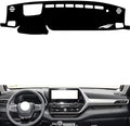 leather dashboard cover Compatible with Toyota Highladner (HUD 2022-2023，dash cover（black）
