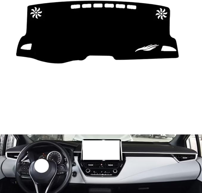 leather dashboard cover Compatible with Toyota Levin（Horizontal screen、NO HUD） 2019-2023，dash cover（black）