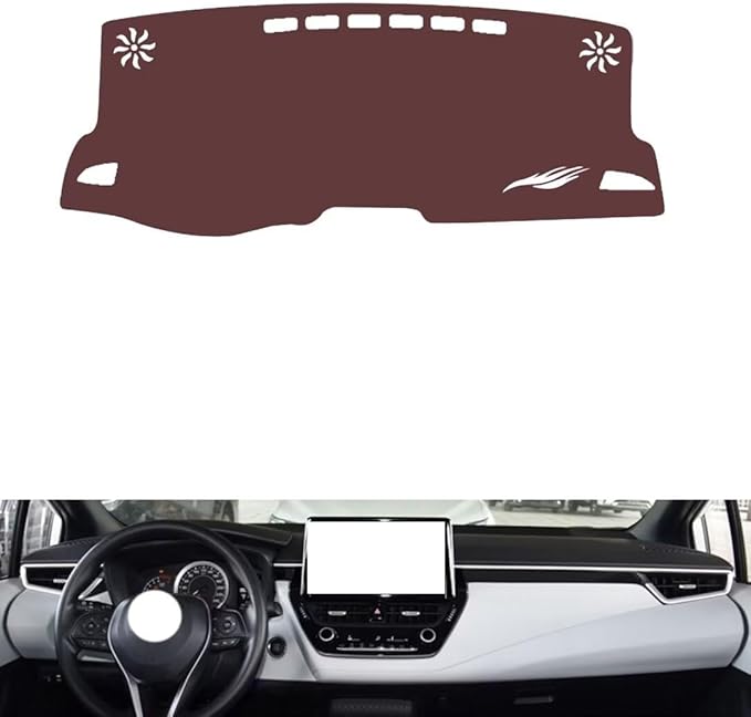 Leather Dashboard Cover Compatible with Toyota Levin（Horizontal Screen、NO HUD） 2019-2023，Dash Cover, Non-Slip Dash Cover, Dash mat Dashboard Cover, Interior Dash Covers