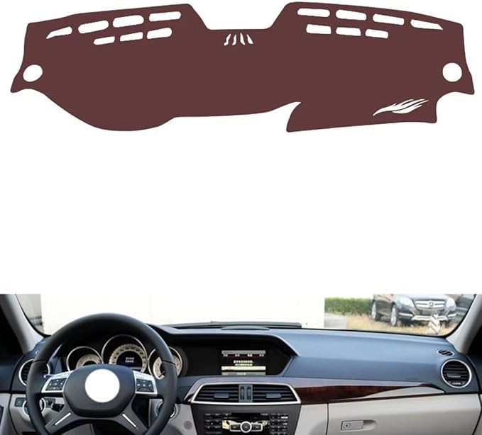 Leather Dashboard Cover Compatible with Mercedes C Class 2011-2013，Dash Cover, Non-Slip Dash Cover, Dash mat Dashboard Cover, Interior Dash Covers