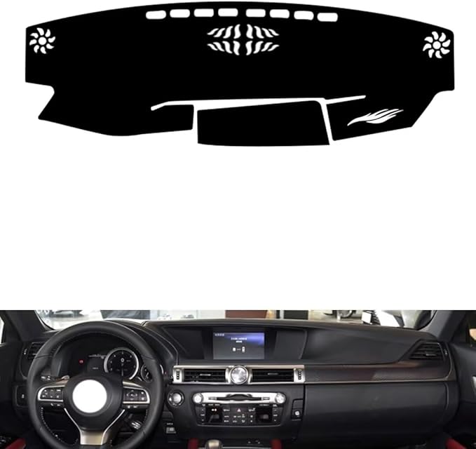 leather dashboard cover Compatible with LEX GS 2012-2018，dash cover（black）