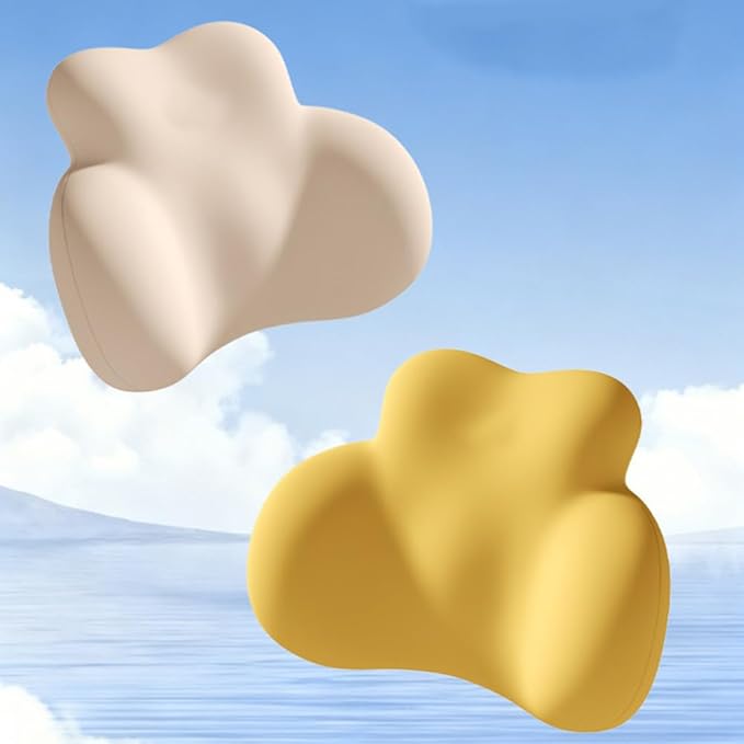 Car Lumbar Support Pillow for Mercedes-Benz W223 S-Class 2020 2021 2022 2023 2024 2025 2026 Memory Foam Back Support Cushion Breathable Car Seat Lumbar Pad Accessories,Beige