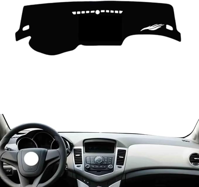 leather dashboard cover Compatible with Chevy Classic Cruze (NO storage box 2009-2015，dash cover（black）