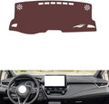 Leather Dashboard Cover Compatible with Toyota Levin,Dash Board Cover mat Anti-Slip Sun-Proof and dust-Proof(Brown)