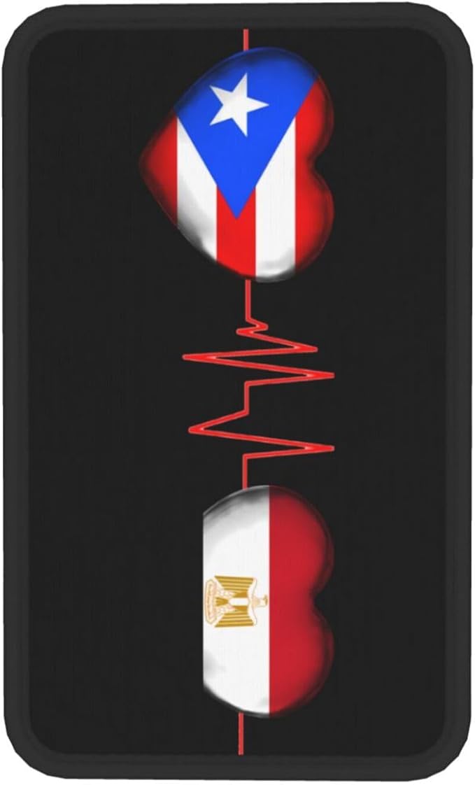 Auto Center Console Pad Puerto Rico Porto Rico Puerto Rican and Egypt Egyptian Flag Be of one Mind Car Armrest Cover Armrest Seat Handrail Box Cover Cushion Universal Decoration Protector Accessories