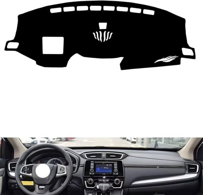 leather dashboard cover Compatible with HONDA CRV (HUD 2017-2021，dash cover（black）