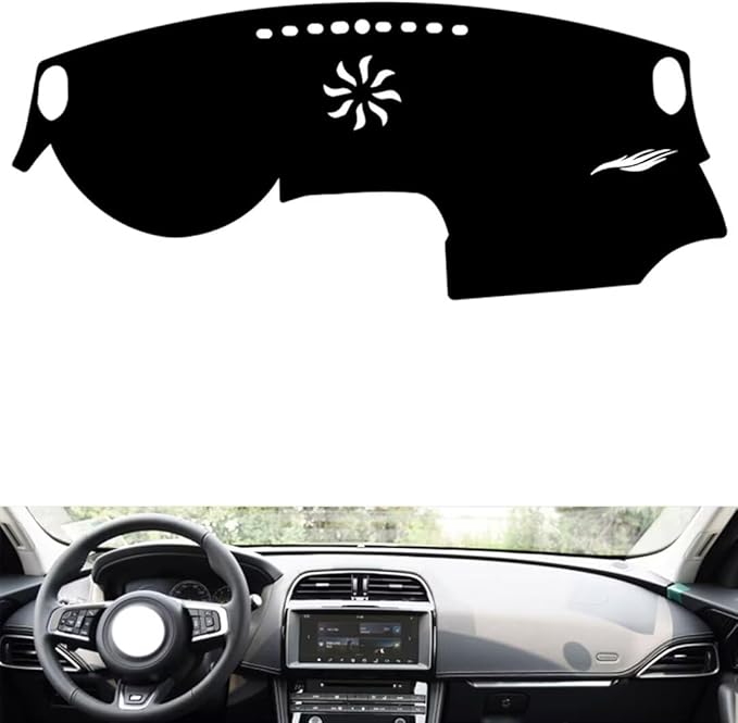 leather dashboard cover Compatible with Jaguar F-PACE，dash cover（black）