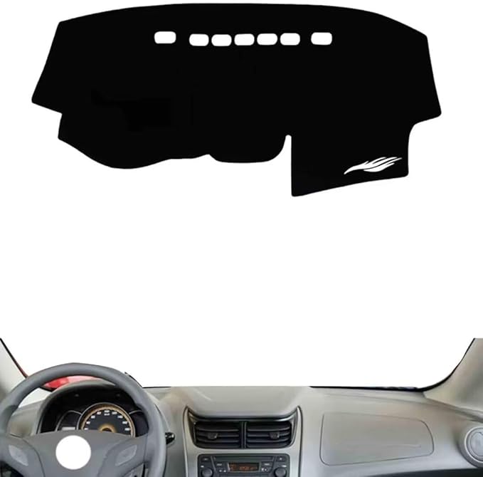 leather dashboard cover Compatible with Chevy NEW Sail 2010-2014，dash cover（black）