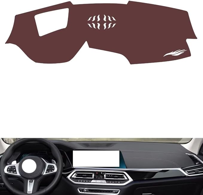 Leather Dashboard Cover Compatible with BMW X5 (HUD 2019-2022，Dash Cover, Non-Slip Dash Cover, Dash mat Dashboard Cover, Interior Dash Covers