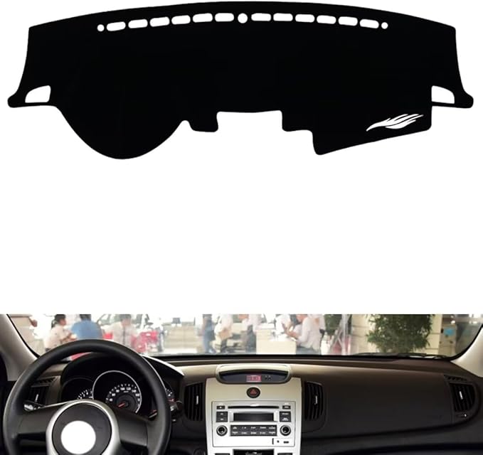 leather dashboard cover Compatible with KIA FORTE 2009-2016，dash cover（black）