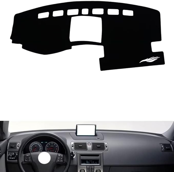 leather dashboard cover Compatible with Volvo S40 (navigation)，dash cover（black）